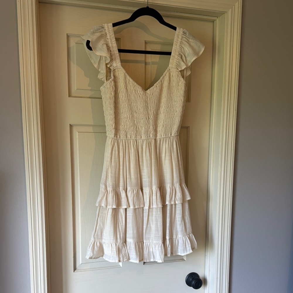 Worn once! Ivory Ruffle Tiered Dress